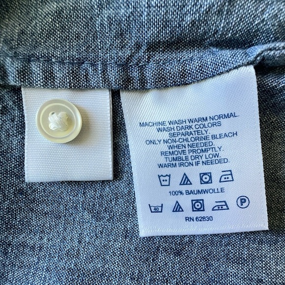 LANDS’ END | NWOT LONG SLEEVE COTTON CHAMBRAY PINTUCK TUNIC | LARGE PETITE - Picture 9 of 10